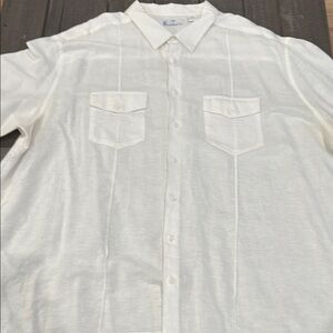 Cafe Luna Men's White Button-Up Shirt